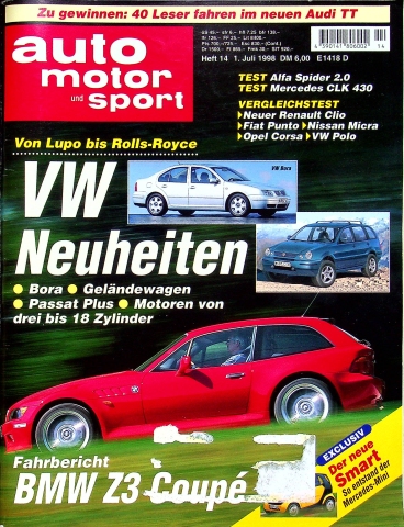 Deckblatt Auto Motor und Sport (14/1998)